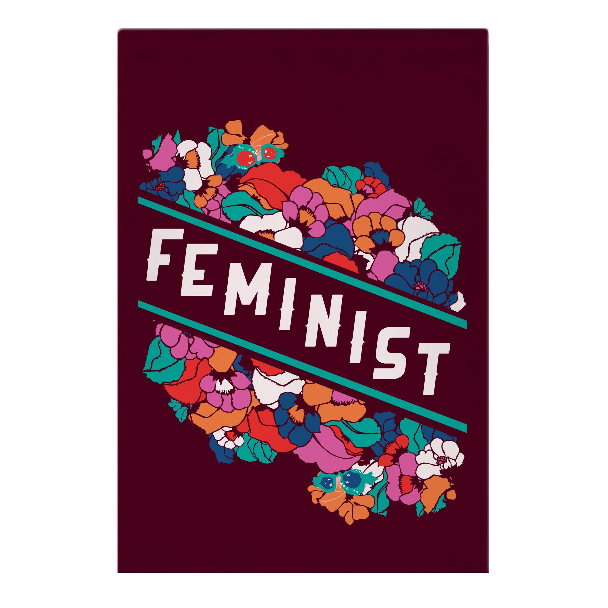 Feminist Floral Garden Flag